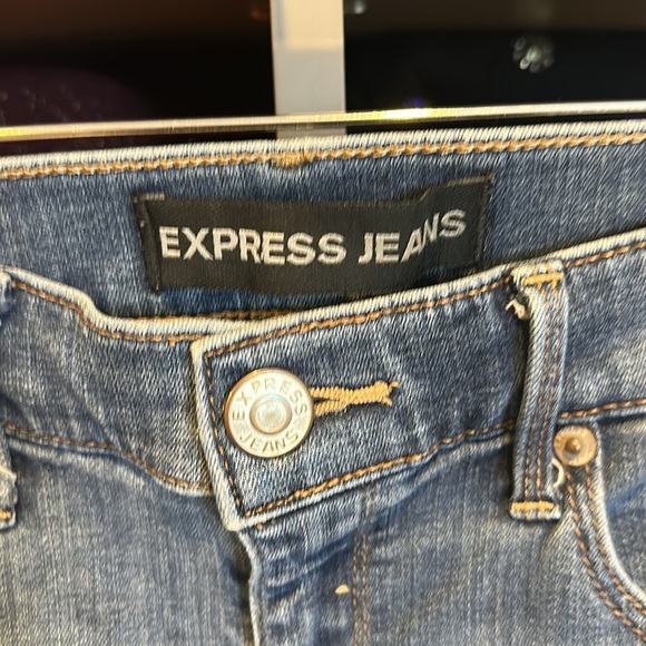 Express blue mid rise skinny 4 pocket jeans size 2 - Picture 2 of 4